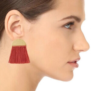 NWT MADEWELL HALF MOON FRINGE EARRINGS